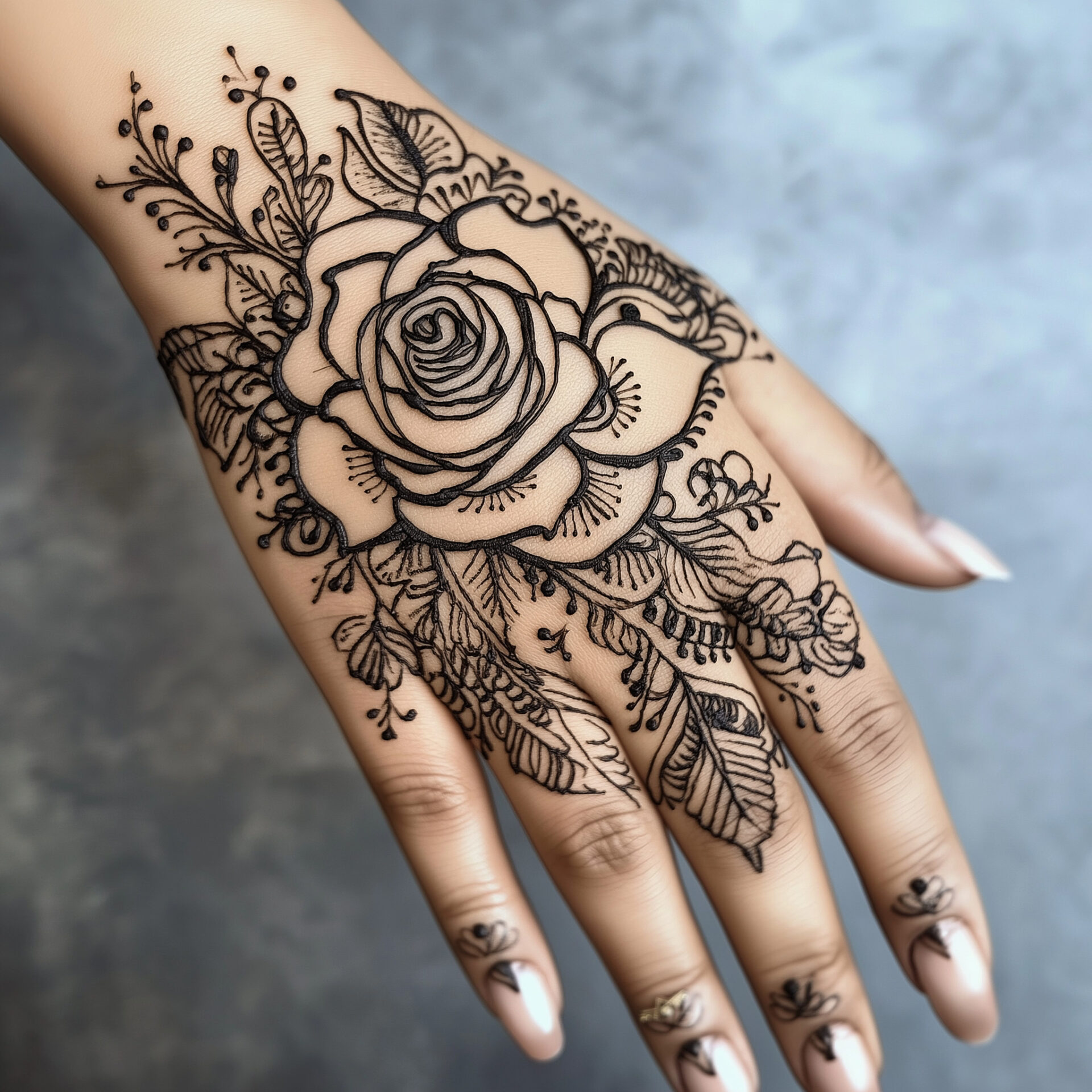 Arabic rose Mehndi design by Sudhir Shivaram on Mehndi World